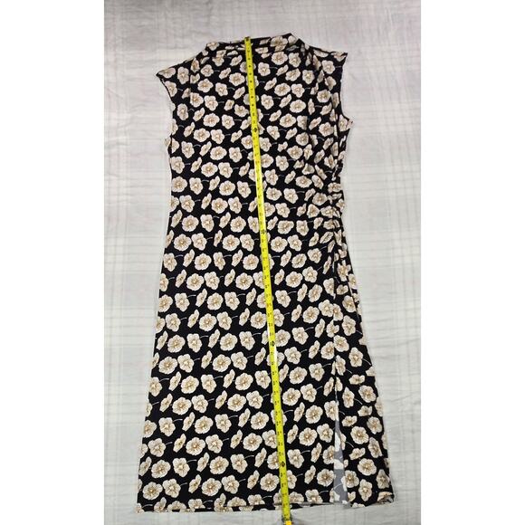 Beautiful Talbots Black and Cream Print Dress, cowl neck - Picture 6 of 12